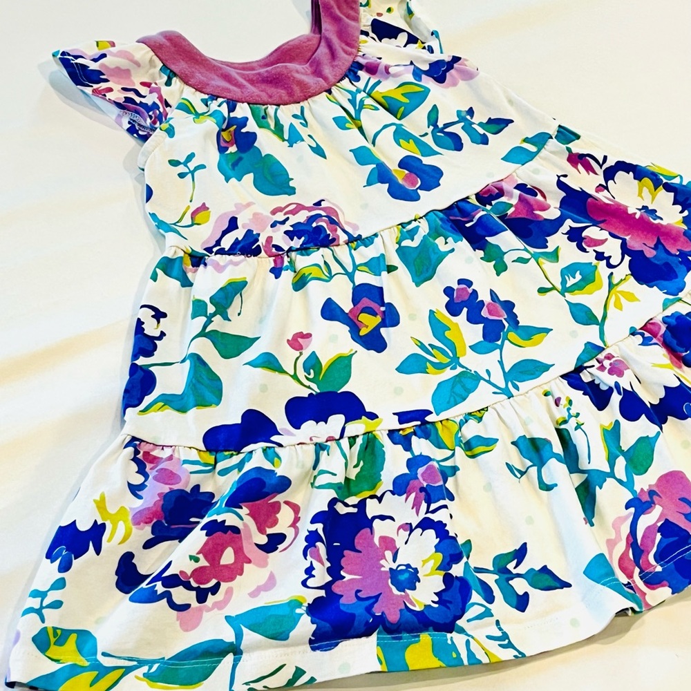 Tea Collection Tiered Ruffle Sleeve Floral Dress, Size 4